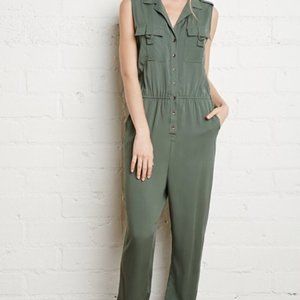 NWT Forever 21 Olive Green Utility Jumpsuit Romper